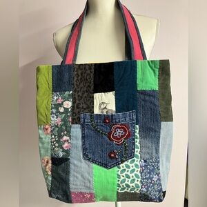 Handmade Upcycled Denim Tote/Shoulder Bag, Multicolored